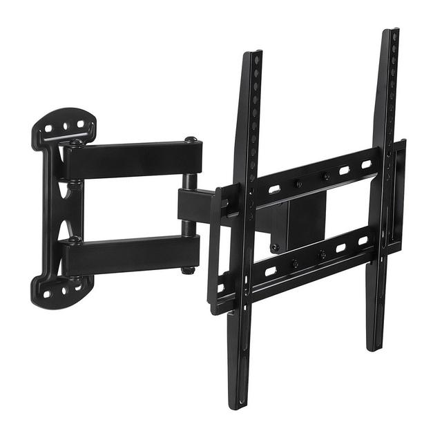Mount-It! Full Motion TV Wall Mount Corner Bracket, Extending Arm Articulating, Swivel, Tilt Fits 32 - 50 Inch TVs, 66 Lbs Capacity, Black