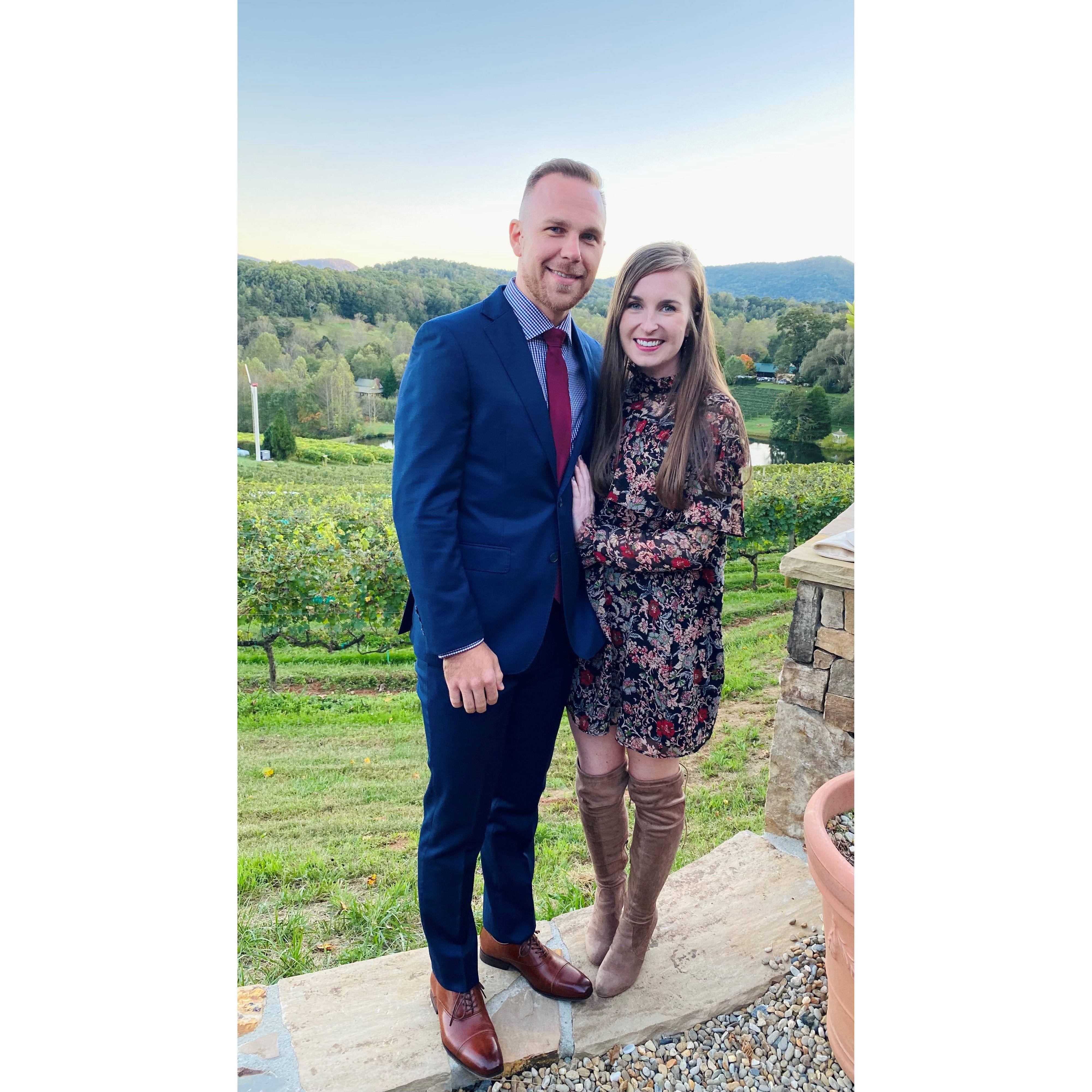 Our first wedding together in the North GA Mountains