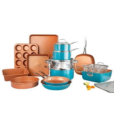 Gotham Steel Ti-cerama 20pc Cookware/Bakeware Set - Turquoise