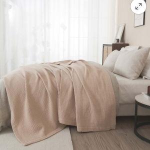 100% Cotton Waffle Weave All-Season Bed Blanket - Great Bay Home (Full / Queen, Taupe)