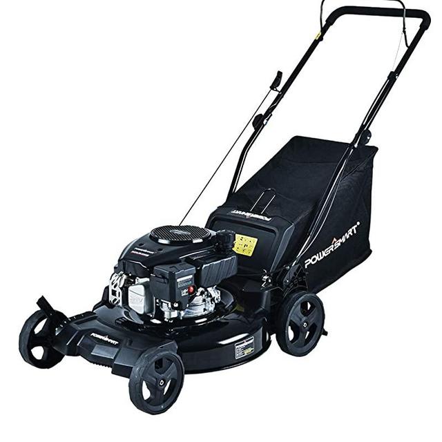 PowerSmart Lawn Mower, 21-inch & 170CC, Gas Powered Push Lawn Mower with 4-Stroke Engine, 3-in-1 Gas Mower in Color Black, 5 Adjustable Heights (1.2''-3.0''), DB8621PR-A