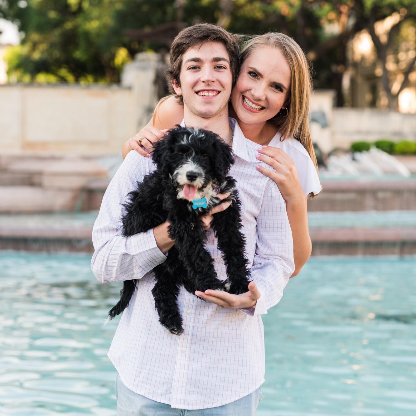 UT Grad Pictures featuring Marley as a puppy