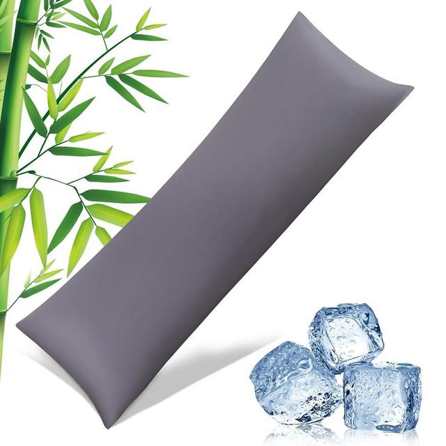 Body Pillowcase with Zipper Cooling Viscose from Bamboo Zippered Pillowcases, Cool & Breathable Body Pillow Cover for Hot Sleepers and Night Sweats, 20" x 54"