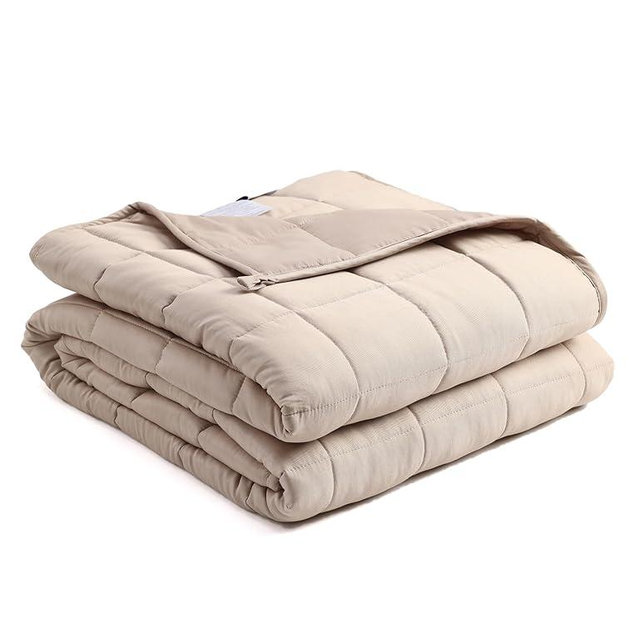 BB BLINBLIN Cooling Weighted Blanket Heavy Blanket for Cool & Restful Sleep, Premium Soft Material and Glass Beads (Mocha,80''x87'' 30lbs), Two Persons(140~240lb) Sharing Use on Queen/King Bed…