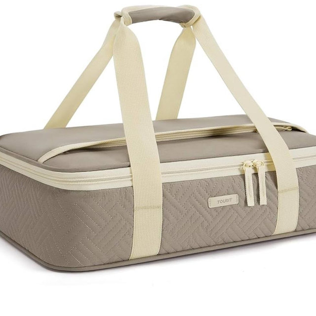 TOURIT Insulated Casserole Carrier for Hot or Cold Food Thermal Food Carrier for Picnic Cookouts Potluck Parties Fits 9" x 13" Baking Dish