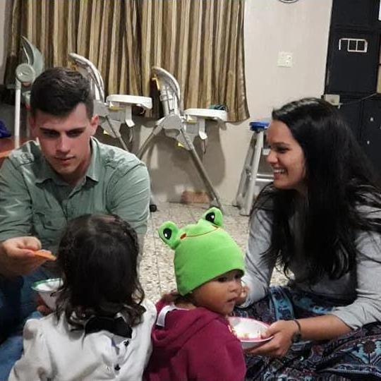 Feeding children at Casa Bernabe Orphanage in Guatemala