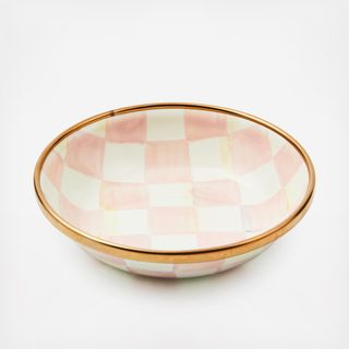 Rosy Check Enamel Dipping Bowl