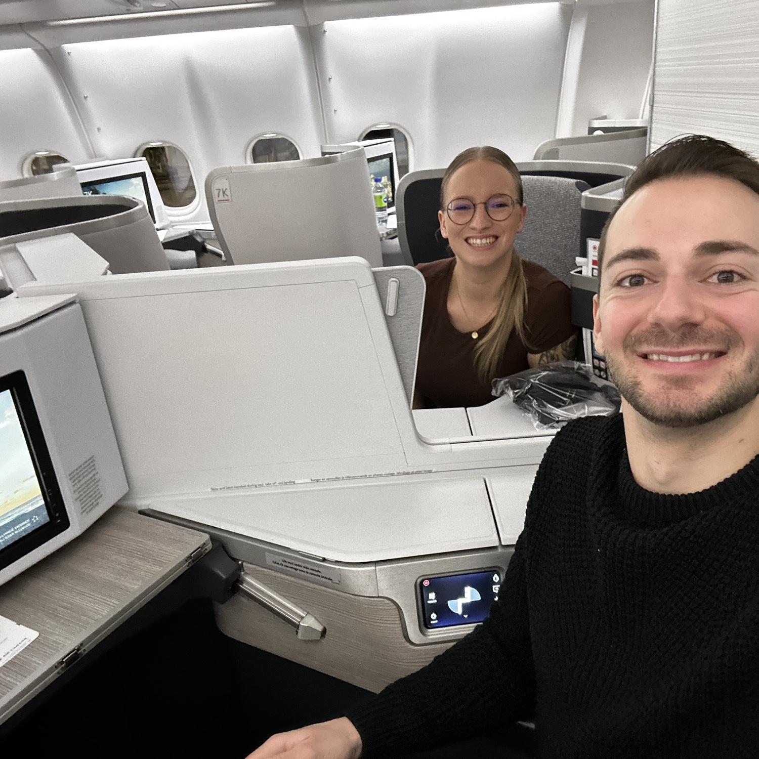 First time traveling together in business