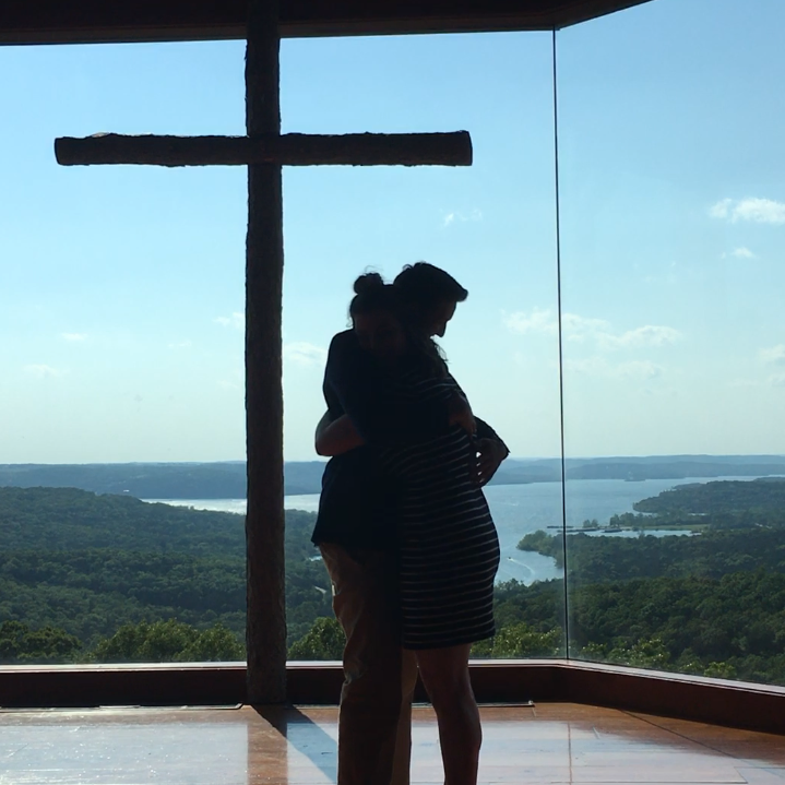 One big hug after Jacob popped the question!