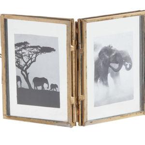 Antique Brass Hinged Triple Picture Frame - World Market
