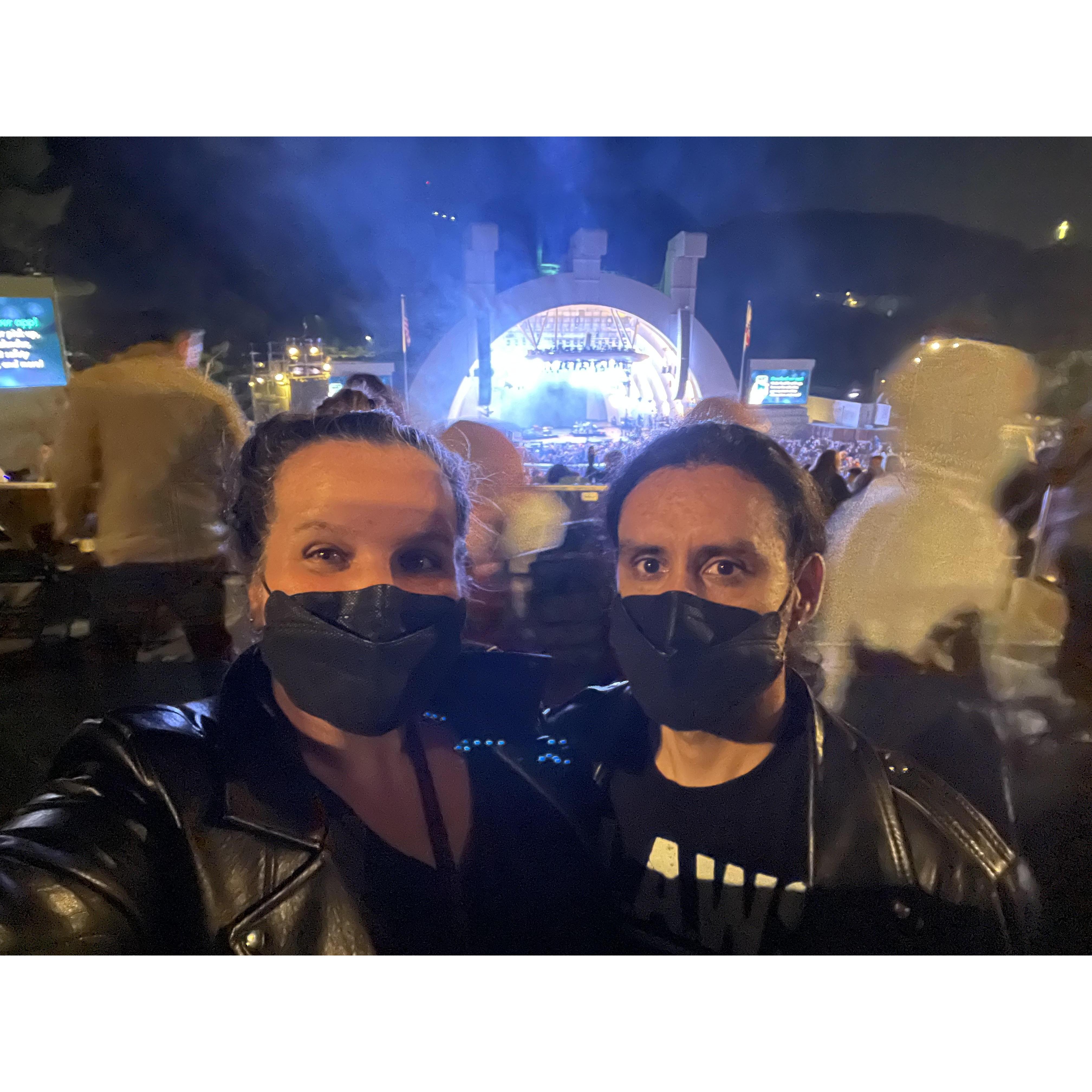 We love concerts. Here's us in October 2021 at what was our first concert (Alanis Morissette + Garbage) since March 2020.