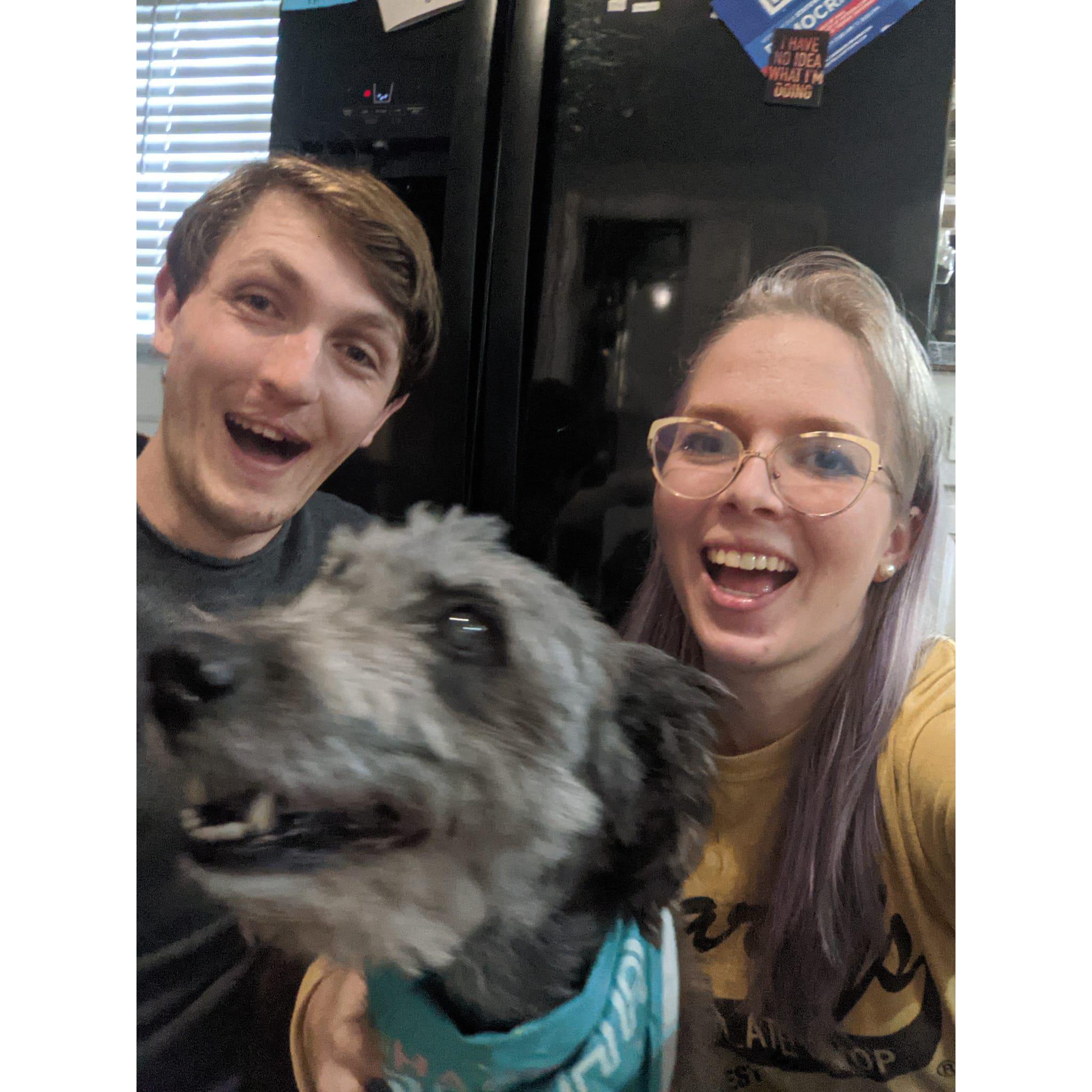 Nate and I celebrating Millie's birthday, which we do every year.