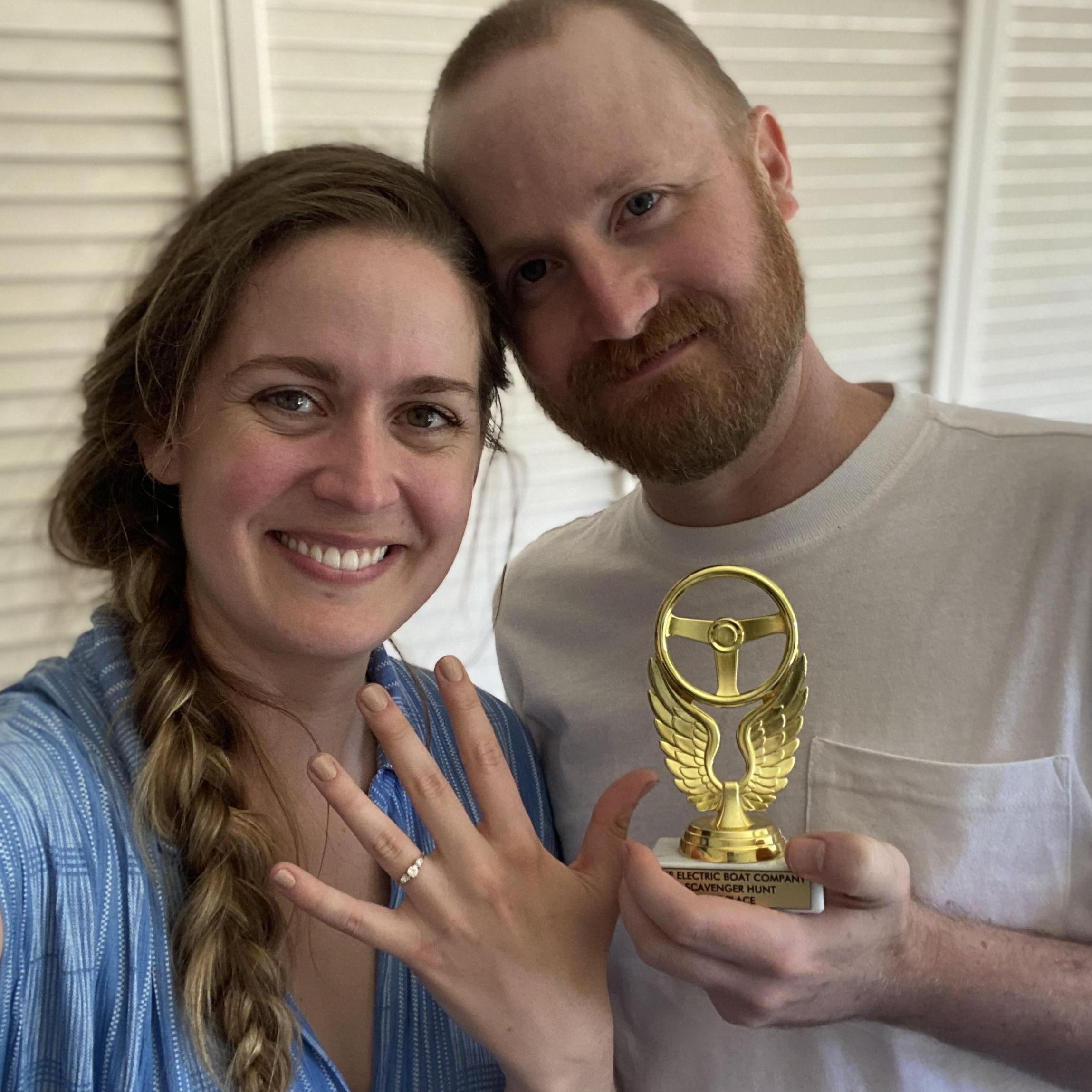 The kid working the boat rental sprinted to get us something right after we docked. He returned with this random scavenger hunt trophy. (Confusing, but I agree, we totally Won At Getting Engaged.)