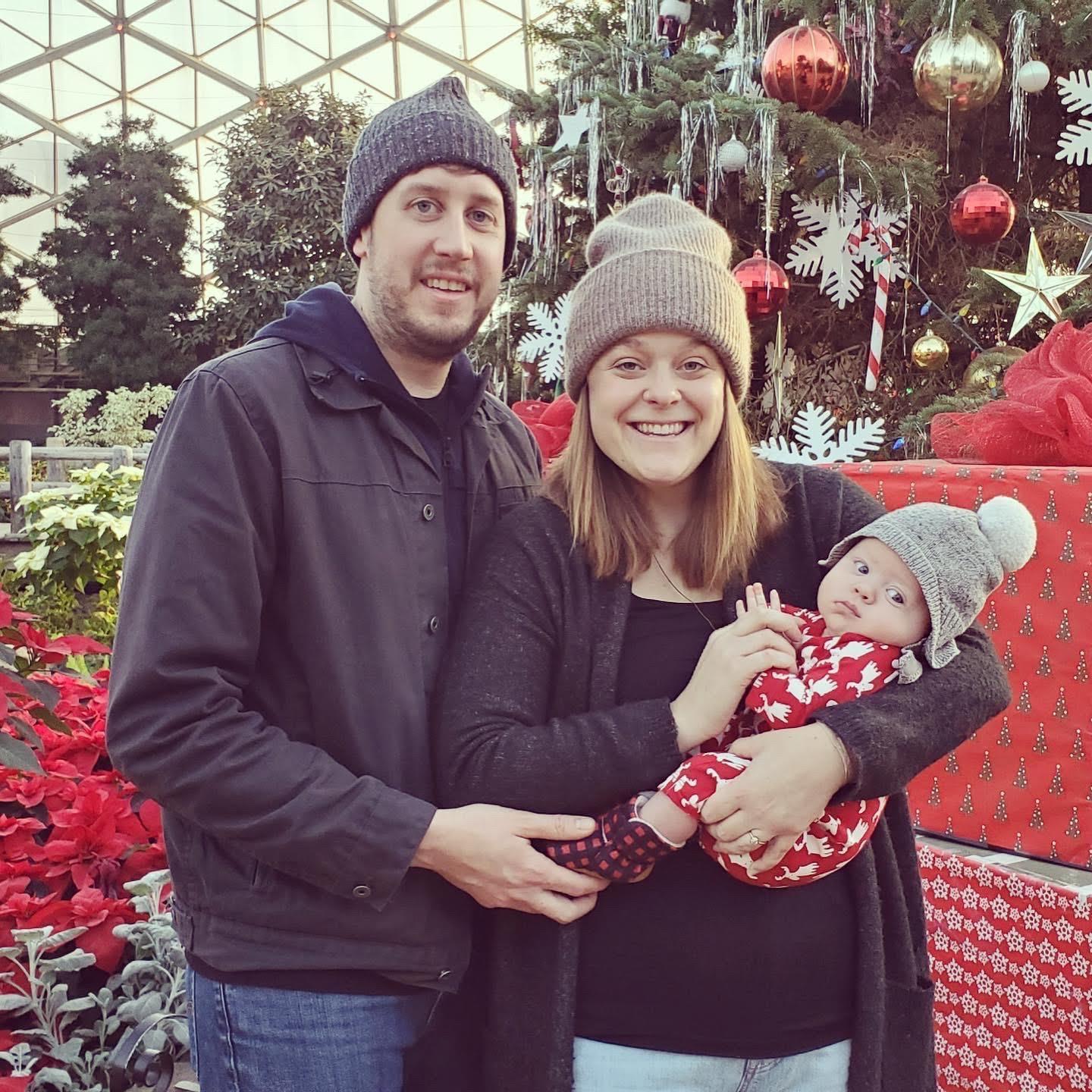 Our proposal on Christmas Eve at the Domes. We love that Arlo was a part of this day!