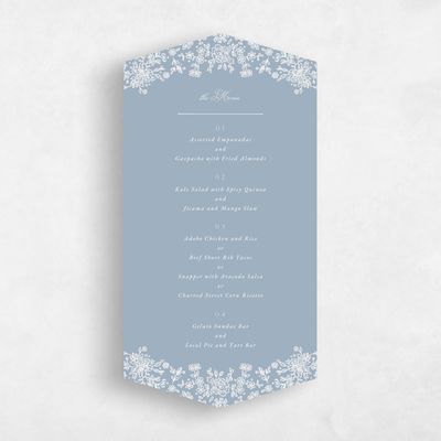 Blue Diamond Wedding Menu - Justine