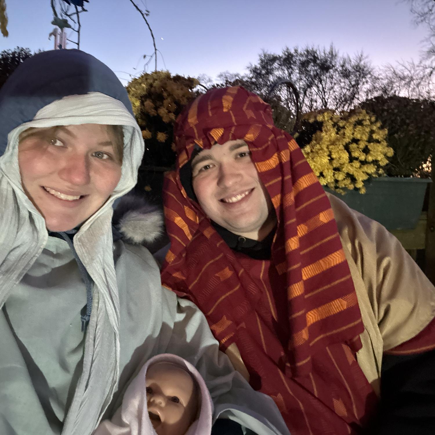 Mary and Joesph during “Journey to Bethlehem” at our church!