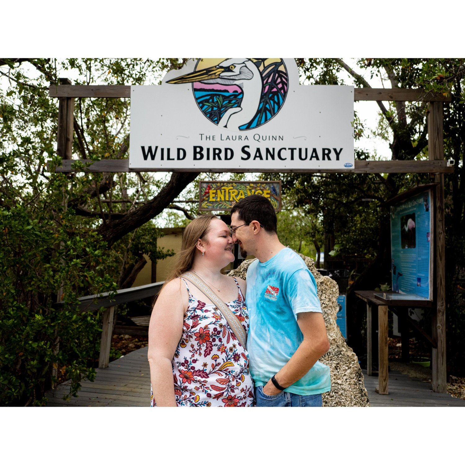 Tim and Amanda at the Laura Quinn Wild Bird Sanctuary in Tavernier, FL