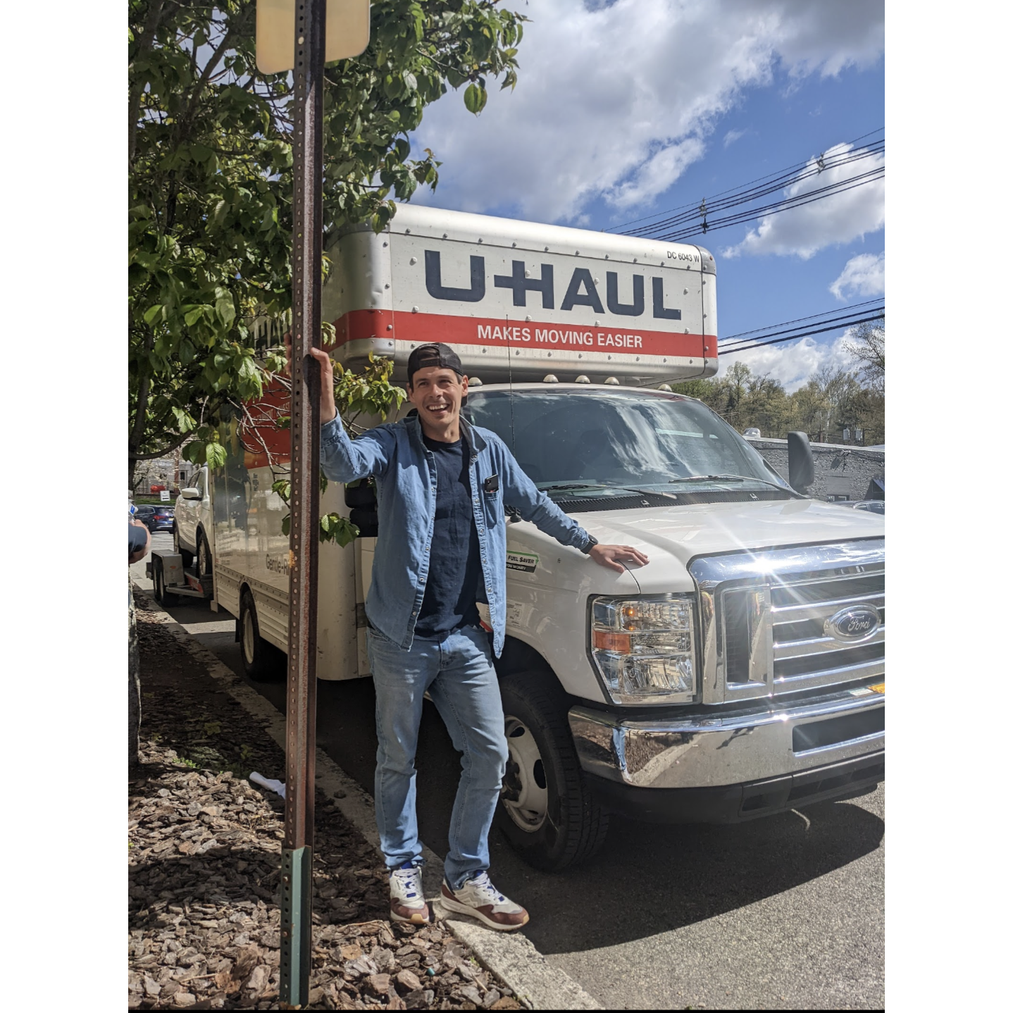 Matt is so excited to drive the U-Haul across the country to our new home!