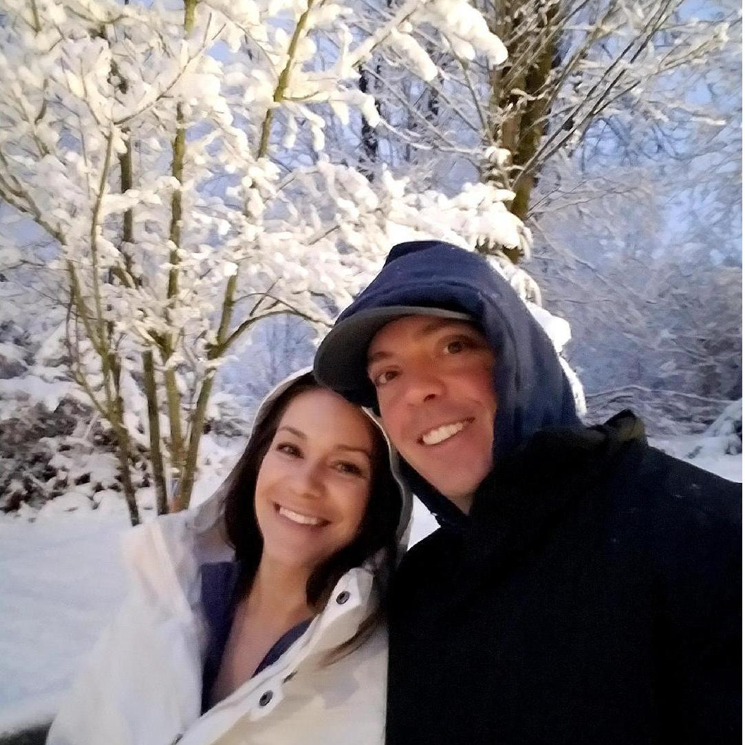 Our first picture together during "Snowmageddon"