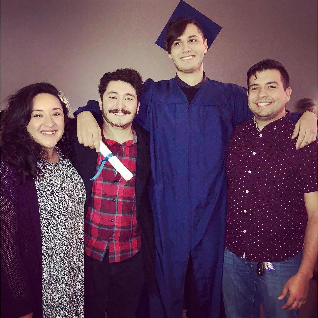 Graduation for the tallest guy at UTSA.
