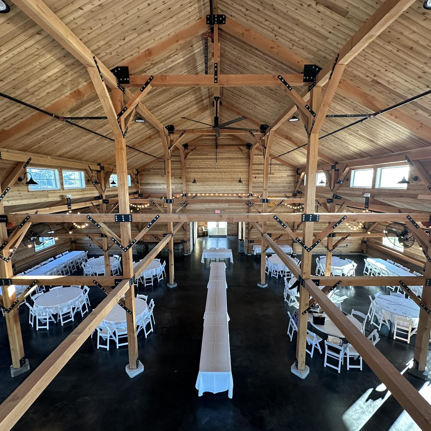 Inside of the Back Orchard Barn.