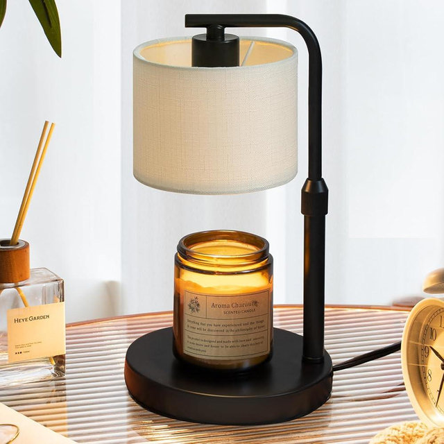 Dexnump Candle Warmer Lamp with Timer, Dimmable Candle Wax Warmer with 2 Light Bulbs, Height Adjustable Electric Candle Lamp for All Size Scented Candles, Home Room Decor, Gifts for Women Mom