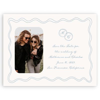 Dusty Blue Wedding Digital Save the Date - Cara Photo