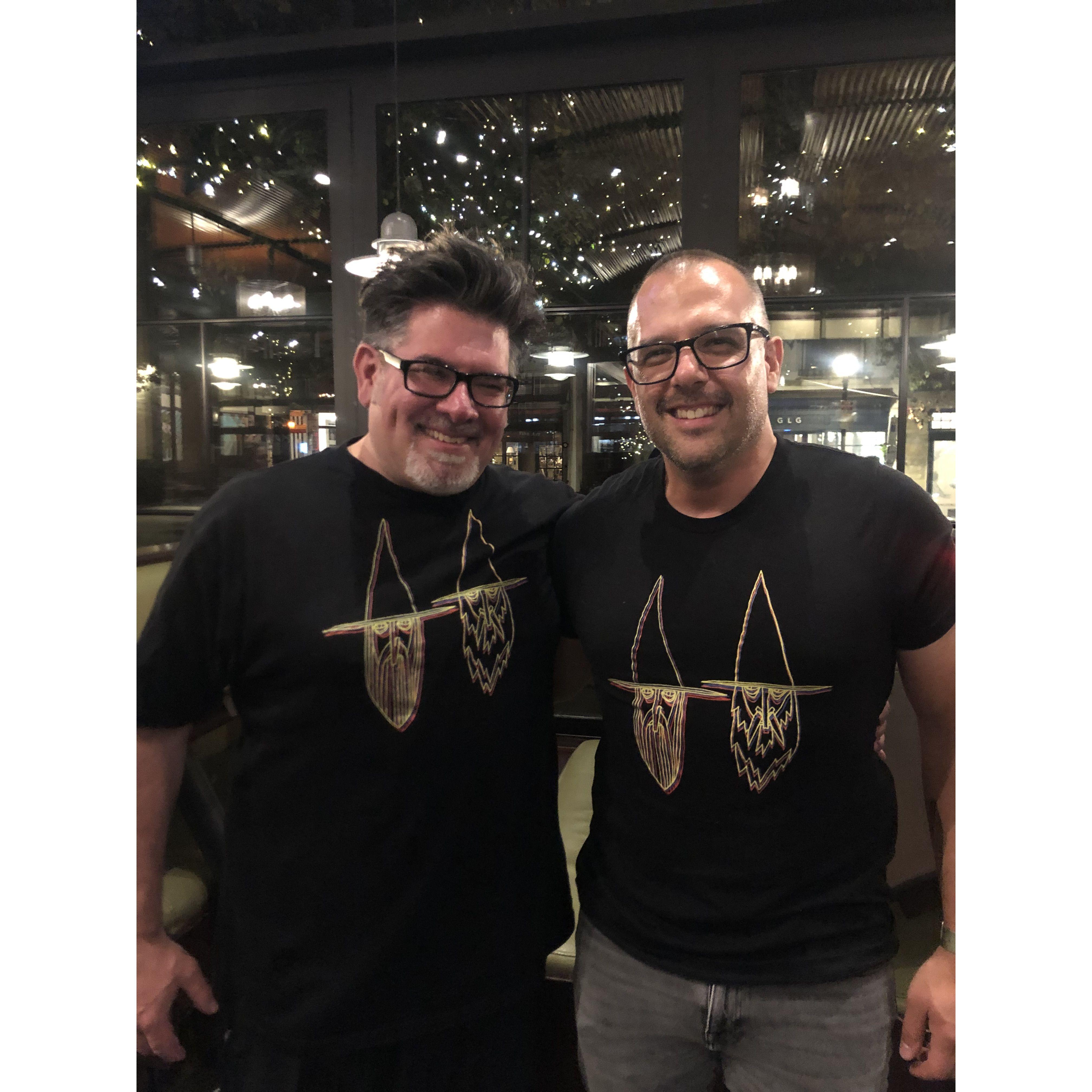 Forever accidentally matching these shirts. Dave & Joe 2023