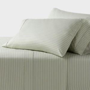 King 400 Thread Count Performance Sheet Set Green Stripe - Threshold™
