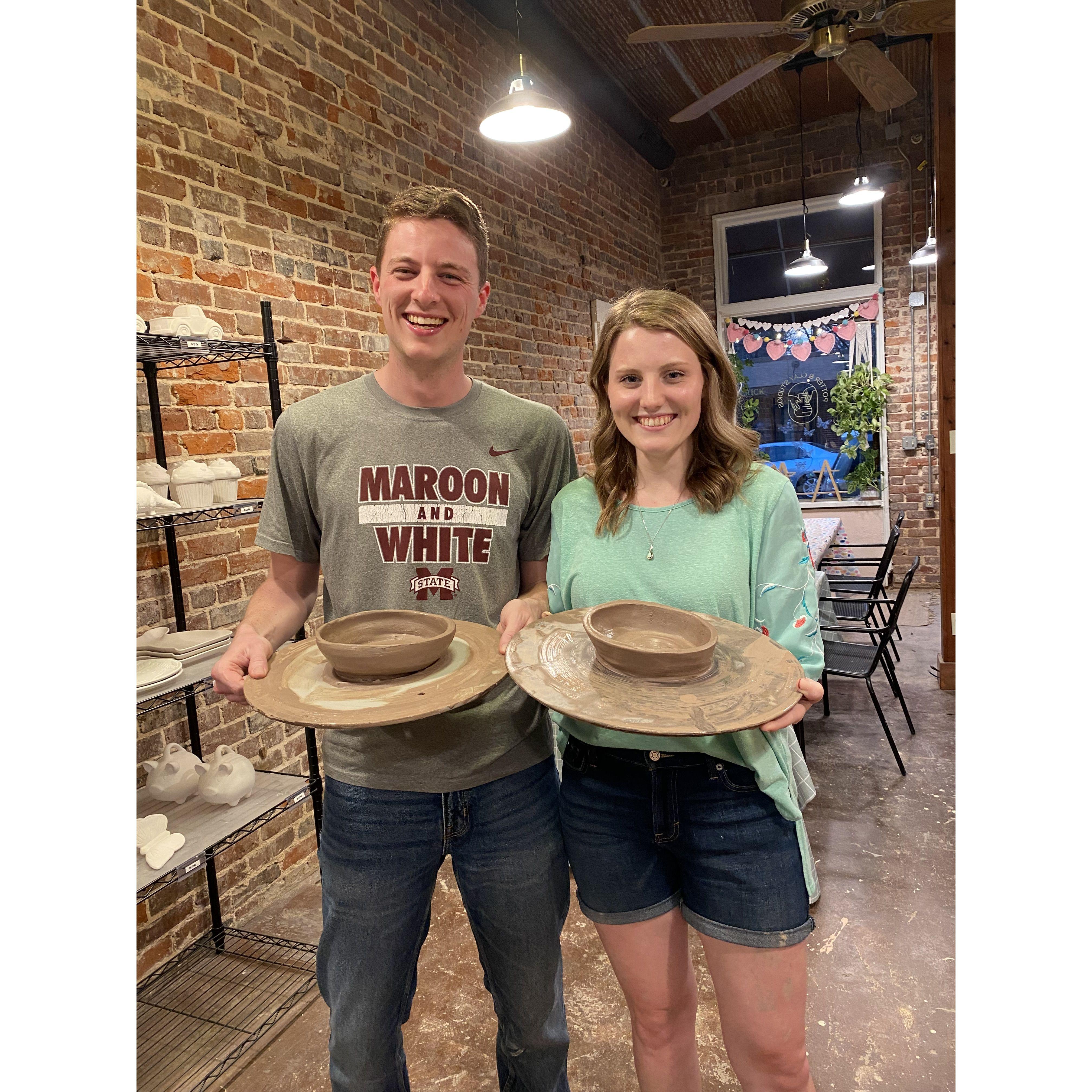 Caleb booked us a pottery throwing class for my birthday! So so much fun!