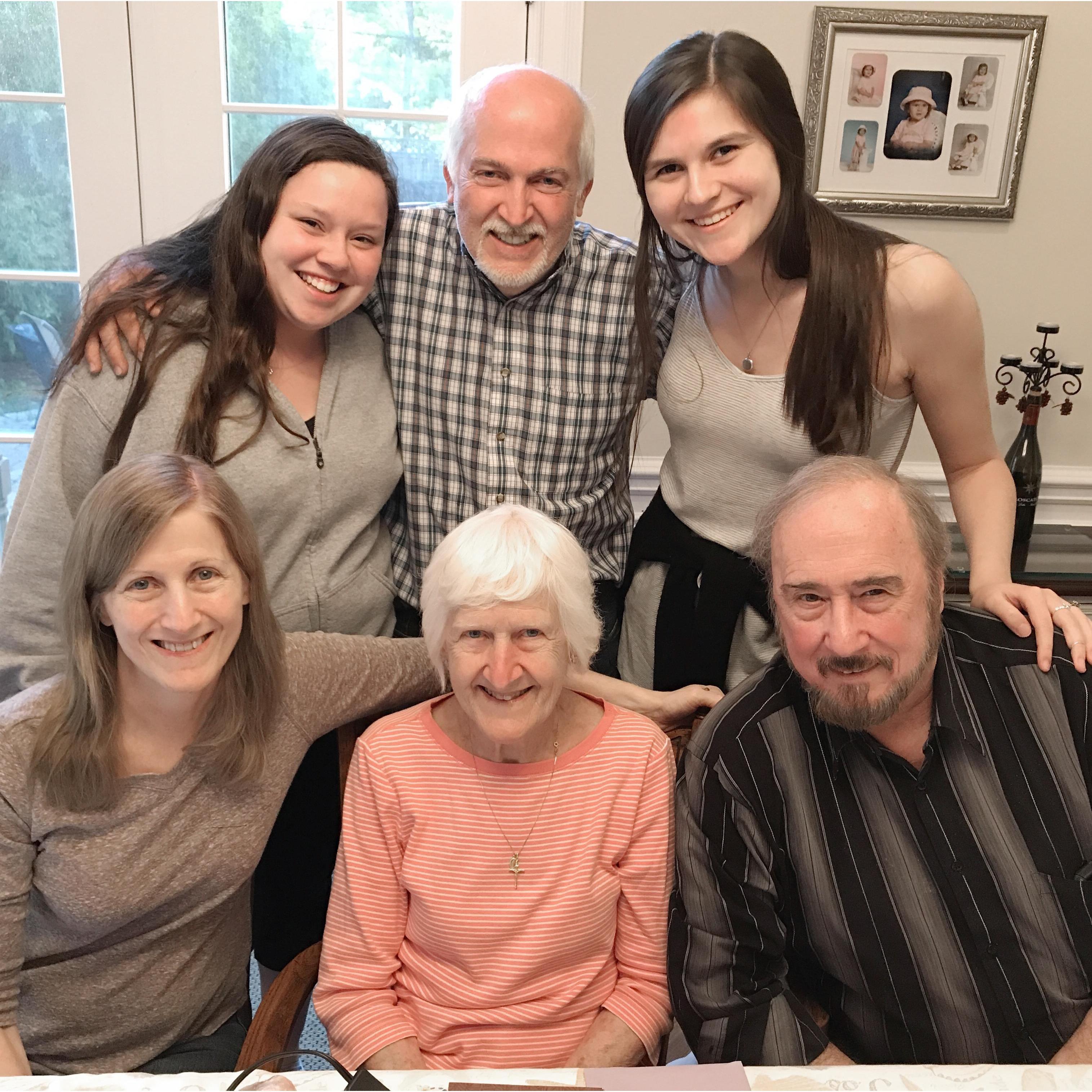 Jenny, Uncle Don, Michelle, Robin, Grandma Brokaw, and Tom during one of our treasured get-togethers.