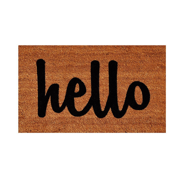 Hello Script 24" x 36" Coir/Vinyl Doormat