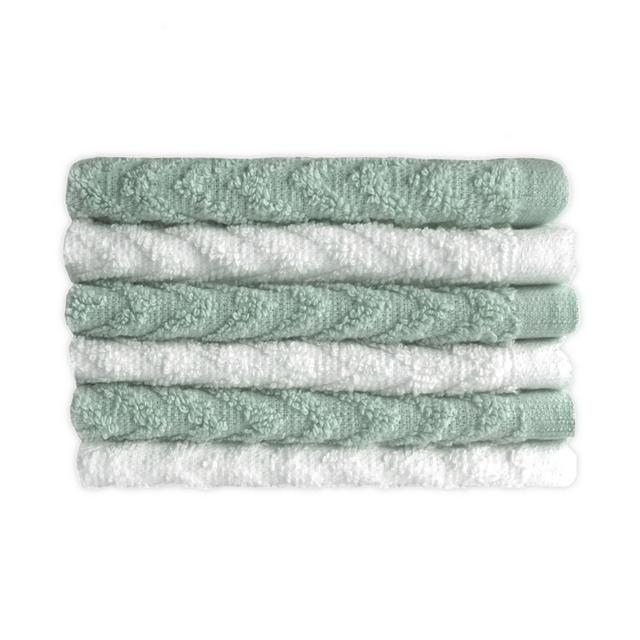 SALT™ Washcloths in Green/White (Set of 6)