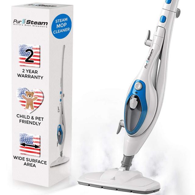 Steam Mop Cleaner ThermaPro 10-in-1 with Convenient Detachable Handheld Unit, Laminate/Hardwood/Tiles/Carpet Kitchen - Garment - Clothes - Pet Friendly Steamer Whole House Multipurpose Use by PurSteam