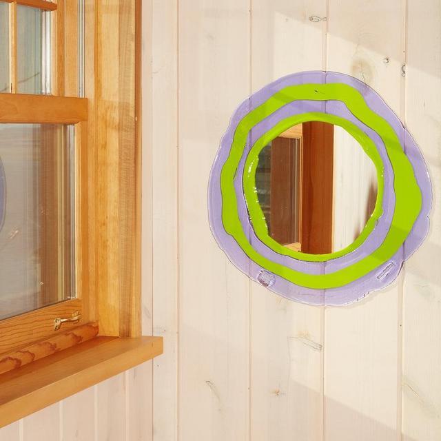 Round Mirror in Lilac Lime by Gaetano Pesce