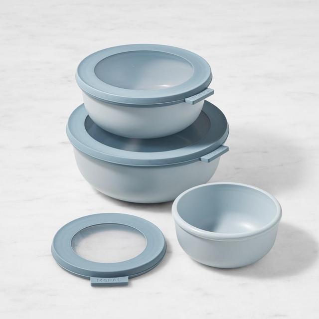 Mepal Round Nested Shallow Food Storage Containers, Nordic Blue