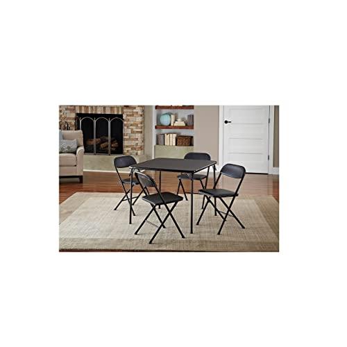 Cosco 5-Piece Card Table Set, Black