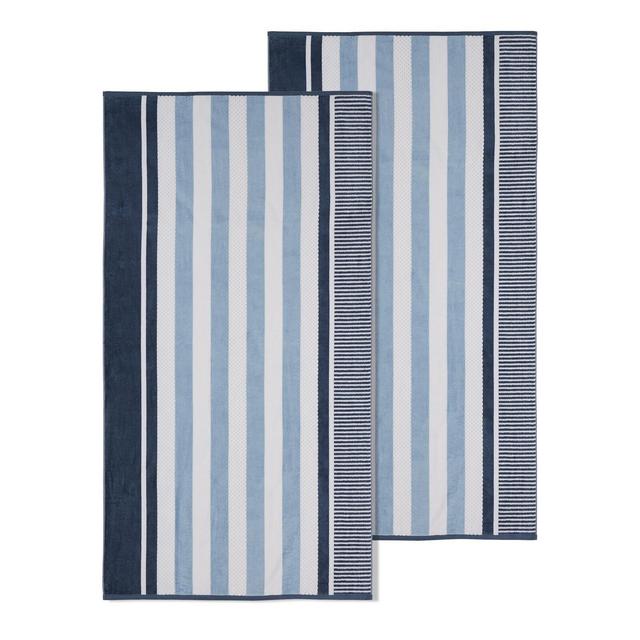 2 Piece 100% Cotton Beach Towel Set (Set of 2)