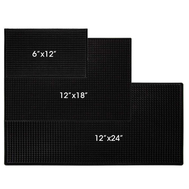 3Pcs Bar Mat - Nonslip Coffee Bar Mat, Flexible Bar Mats for Countertop, Barber Mats for Clippers Bar Mat for Home Bar Restaurant Service Mat (3Pcs, 12×6 inch, 18×12 inch, 24×12 inch)