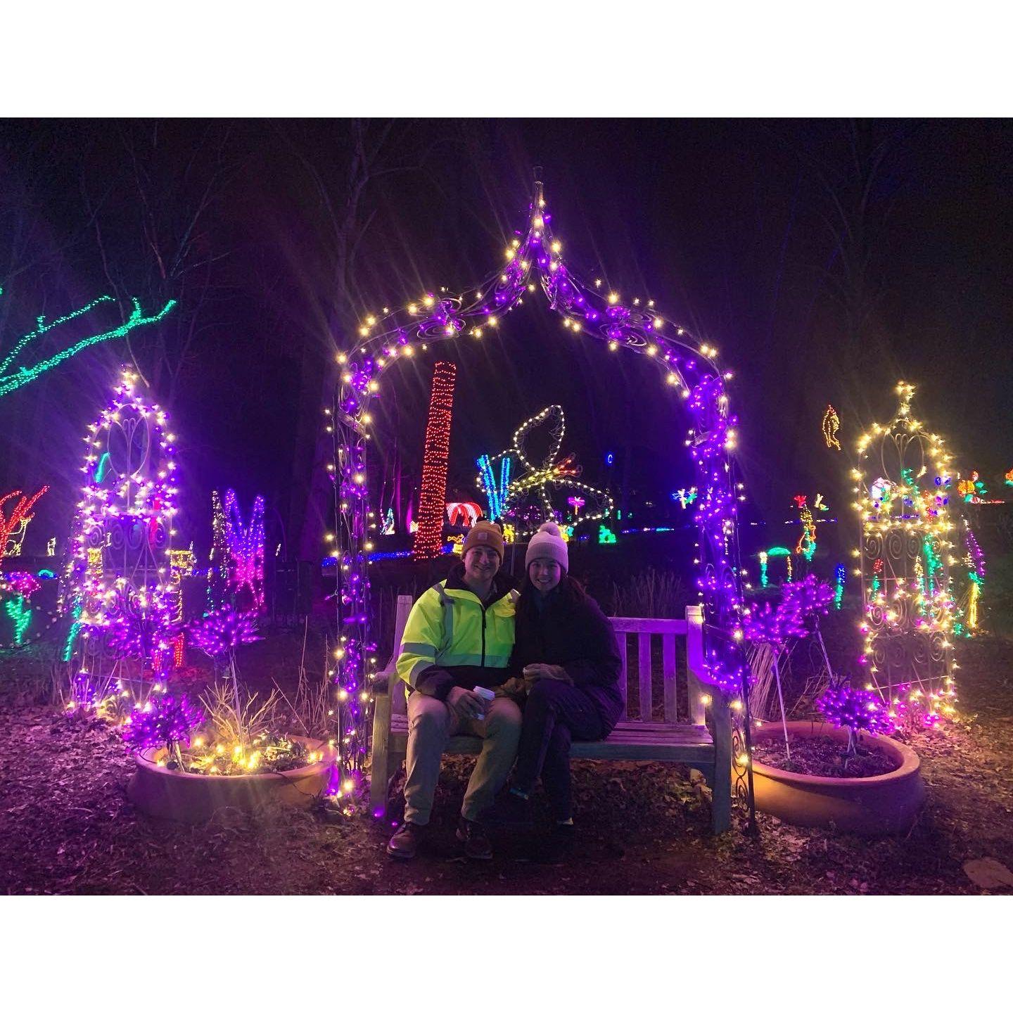 Visiting a Christmas light show (take note, this is important later)
