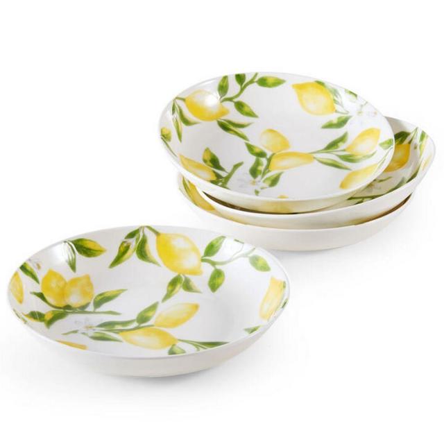 Mikasa Lemons Bone China Pasta Bowls, Set of 4
