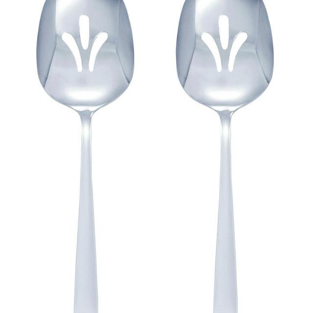 HIC Harold Import Co. Stainless Steel Slotted Serving Spoons, 8.5-Inch, Set of 2