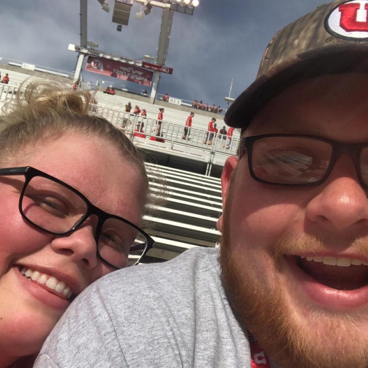 Our first of MANY Utes games together. We bleed red!