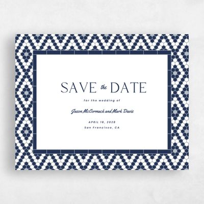 Midnight Blue Wedding Save the Date - Metropol Landscape