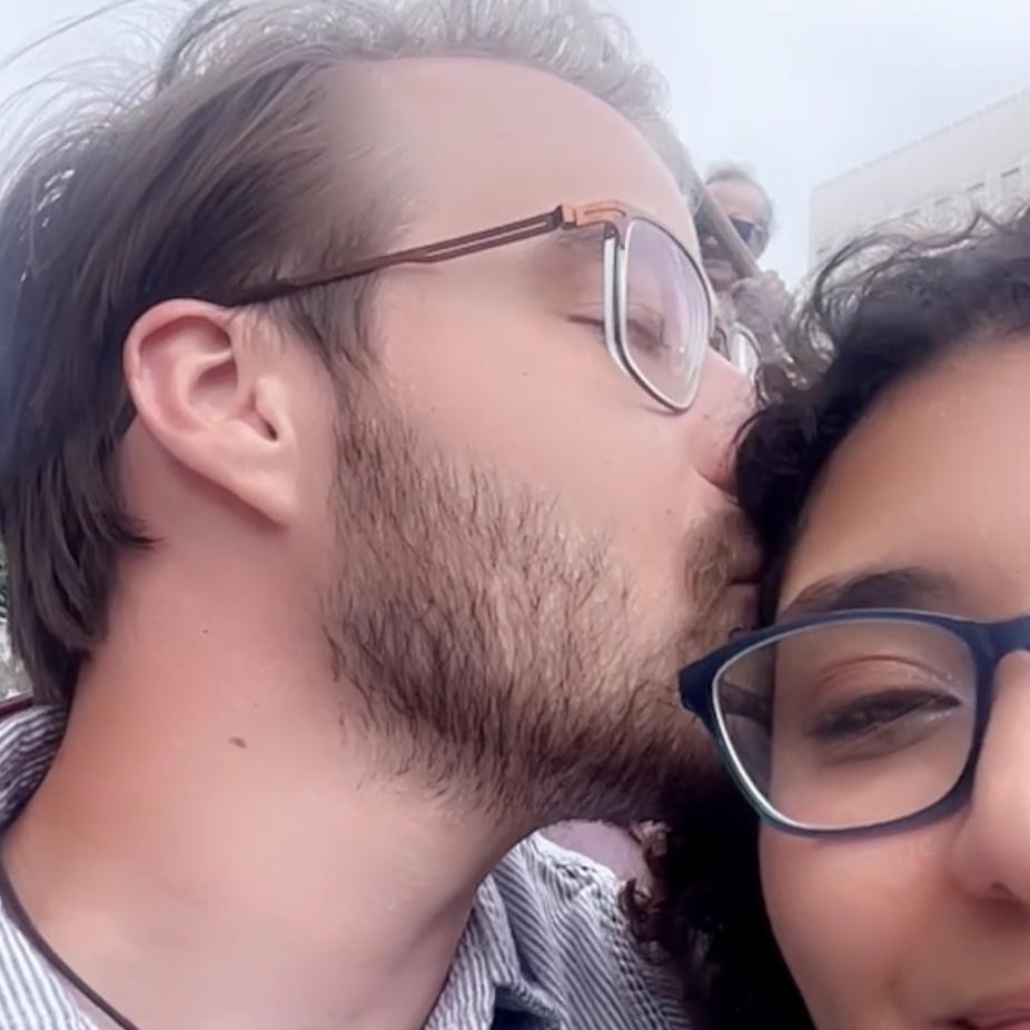 This photo was taken on the gondola in Providence for our one year anniversary