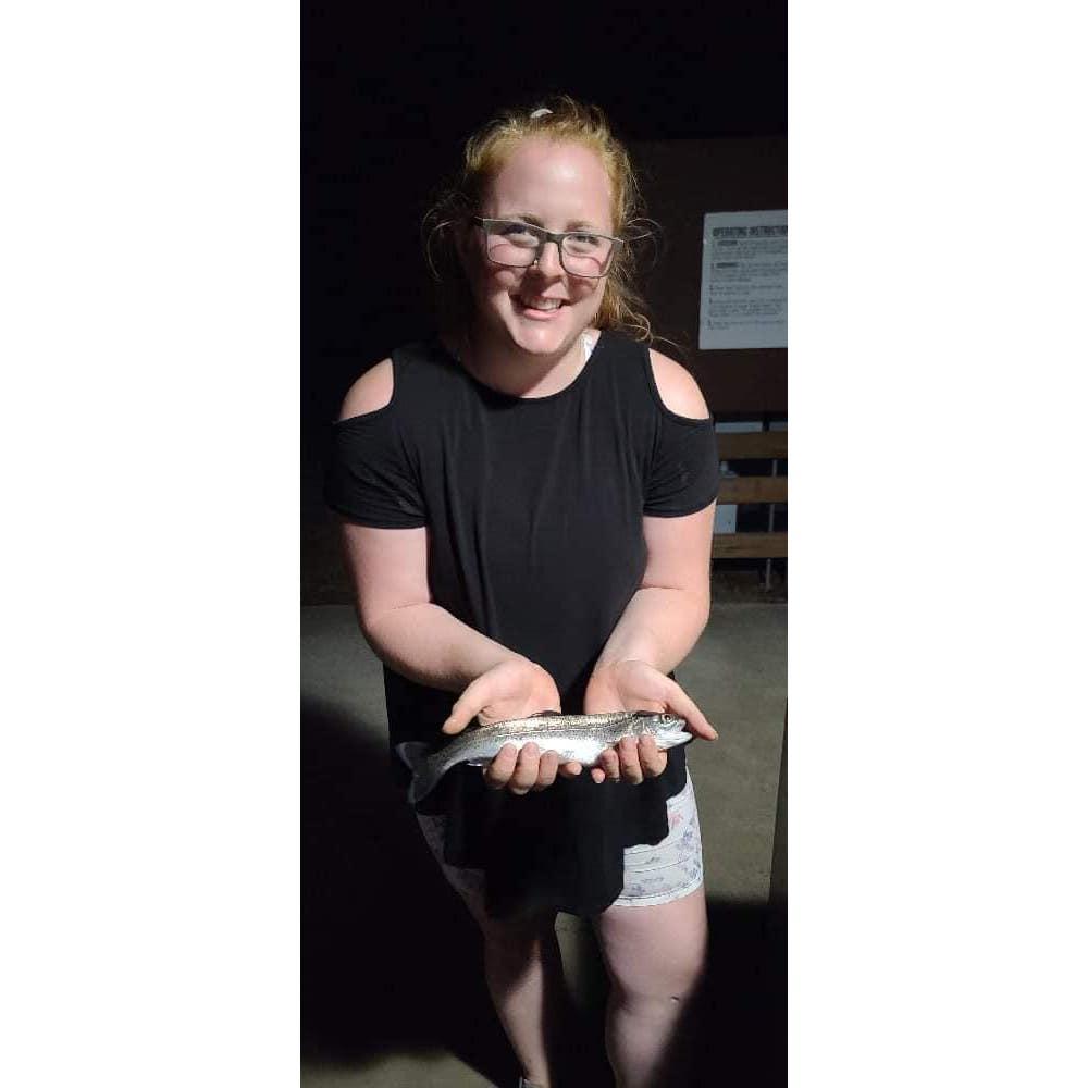 Caitlin's "big" catch at Wallowa