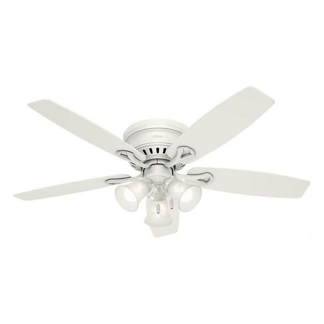 Hunter Oakhurst 52 in. LED Low Profile Indoor White Ceiling Fan with Light Kit