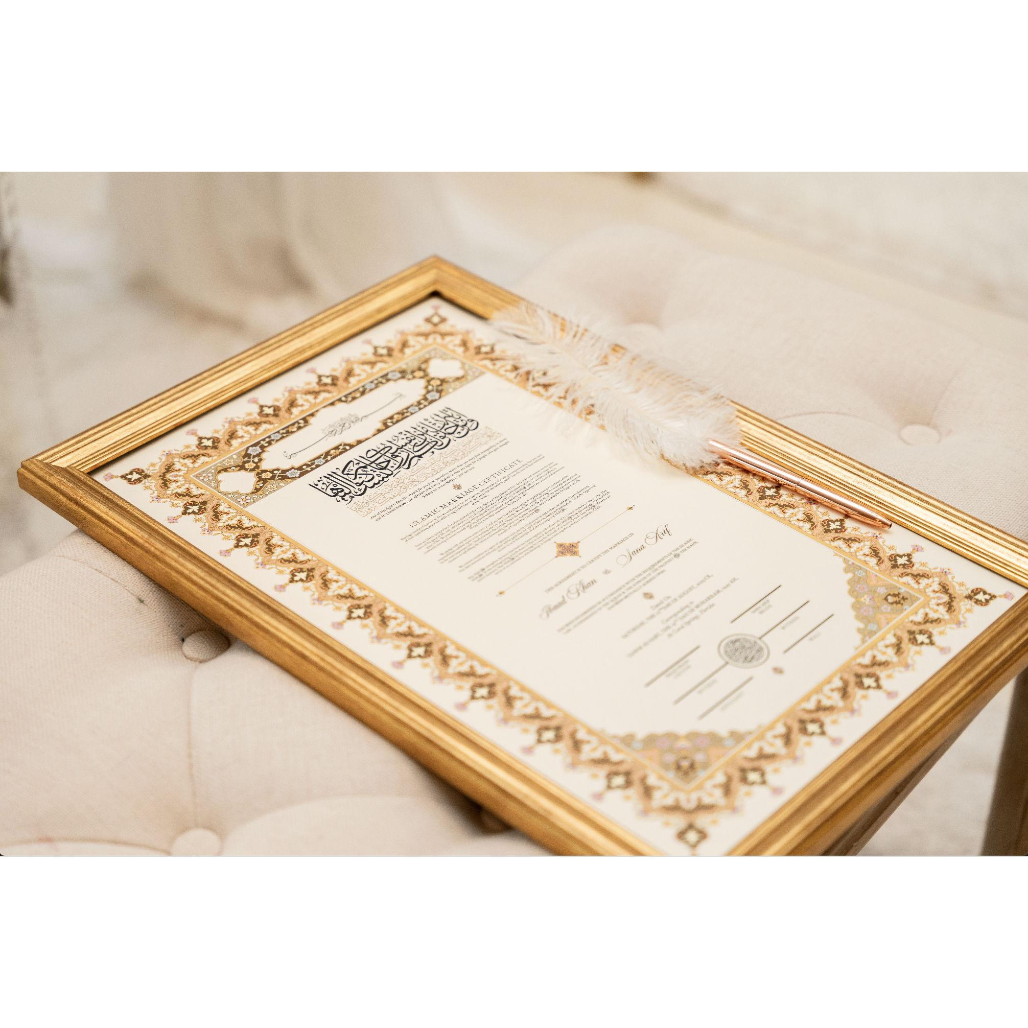 Ibaad spent months designing the nikkah certificate (they forgot to sign it until the next day)