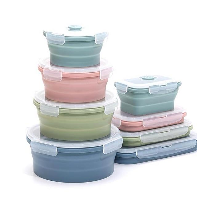 K HOME VT Collapsible Silicone Food Storage Container Set (INDIGO)