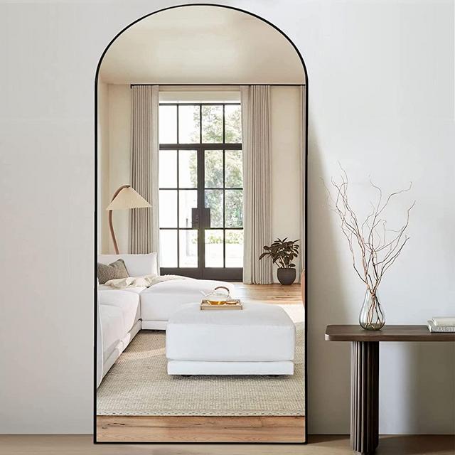 PexFix Full Length Mirror, 71''x31''Black Arched Mirror Large Floor Mirror Standing Leaning Hanging [71''x32''-Black]